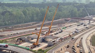 May  July 2024  M25 Junction 10 new roundabout bridges construction diary including 2 closures [upl. by Nylrem]