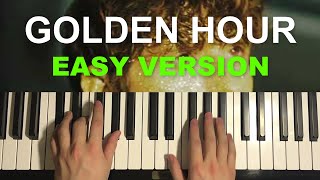 JVKE  Golden Hour EASY White Key Version Piano Tutorial Lesson [upl. by Onoitna936]