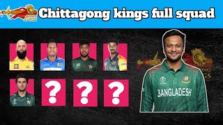 Chittagong Kings Bpl 2025 Full Squad  Chittagong kings full squad Bpl 2025 Draft [upl. by Doolittle]