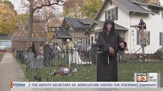 Creativity meets creepy at this Champaign house with DIY Halloween decor [upl. by Swiercz]