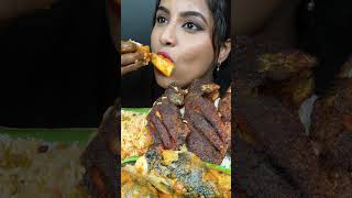 ASMR Eating Spicy King Fish CurryFull Fish FryRiceFish Curry Masala Big Bites ASMR Eating Mukbang [upl. by Adok511]