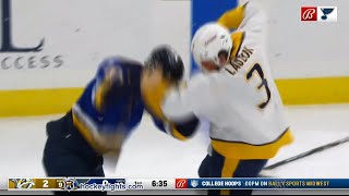 Jeremy Lauzon vs Brayden Schenn Nov 24 2023 [upl. by Ileyan454]