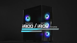 Infinita i800 Chrome ATX Mid Tower Case with 4x 120mm ARGB Fans and Chrome Mirror Tempered Glass [upl. by Enoitna]