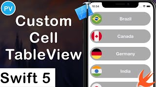 Custom Cell UITableView Swift 5  Xcode 11 [upl. by Gravante]