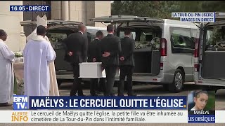 Le cercueil de Maëlys quitte l’église pour le cimetière de La TourduPin [upl. by Swehttam]