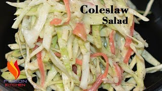 Coleslaw Salad Homemade Coleslaw Recipe Salad Recipe By Fusion Kitchen [upl. by Tolley]