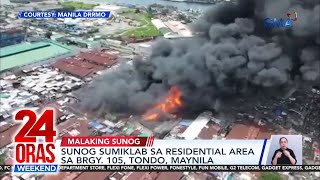 24 Oras Weekend Part 1 Sunog sa Tondo Body double ni Alice Guo Cashless sa CAVITEX atbp [upl. by Llerehs]