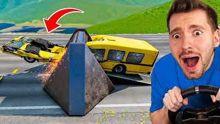 Destruindo CARROS com um TRITURADOR A 1800kmh  BeamNG Drive [upl. by Yenterb]