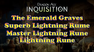 Dragon Age Inquisition  Master Lightning Rune Superb Lightning Rune  Emerald Graves [upl. by Sawyere]