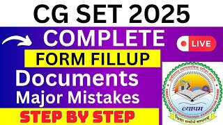 CG SET 2025 Application Form  CG SET Registration 2025 How To Fill CG SET 2025 Application Form [upl. by Ellenwahs]