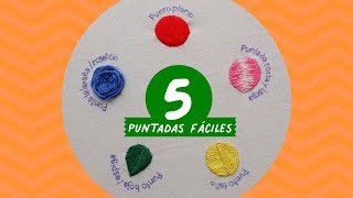 🧵 Las 5 Puntadas MAS FACILES de Relleno para BORDAR a MANO 🧵 [upl. by Alby]