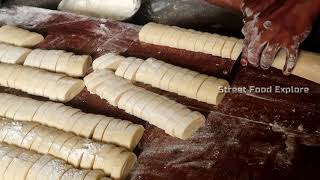 Kaja Sweet Making Video  Khaja Recipe  How its Made  Indian Sweets Making  Street food Explore [upl. by Lenra]