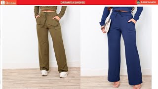 Calça Pantalona Moletinho com bolso Feminino  ASSISTA ANTES DE COMPRAR [upl. by Ansilme]