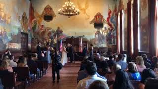 Santa Barbara courthouse mural room wedding ceremony DJs [upl. by Yalc]