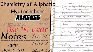 Alkene BSc 1st year 2nd semester Notes  Chemistry of Aliphatic Hydrocarbons ch 3 vbu chemistry [upl. by Rysler]