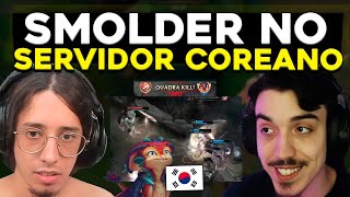 COREANOS JOGANDO COM O NOVO CAMPEÃO SMOLDER GRAGOLANDIA 1V9  RENECRODILO LEAGUE OF LEGENDS [upl. by Selle]