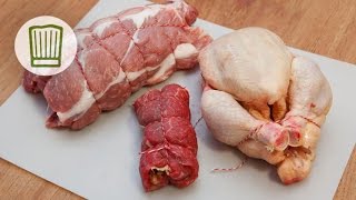 Braten Geflügel und Rouladen richtig binden chefkoch [upl. by Annuhsal]