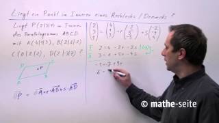 Punkt im Inneren eines Dreiecks oder Parallelogramms berechnen Beispiel 1  V0505 [upl. by Symon21]