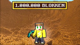 1000000 Blokken Hakken In Minecraft [upl. by Munster]