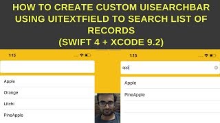 Swift Tutorial  How to create Custom UISearchBar using UITextField to search list of records [upl. by Tobi889]