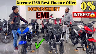 Hero Xtreme 125R का Best 0 Finance EMI Document 😱 😲  Down Payment ✔️  Easy Loan Details 🤯 [upl. by Nnayr]