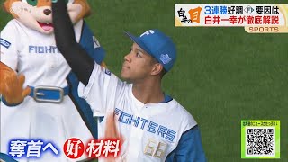 【白井の目】週末はロッテを３タテ！白井一幸さんが刮目したのは…松本剛の“走り”！さあここから！佐藤宏樹アナのテンションも上がる！首位SＢ４．５ゲーム差を詰めていく！ [upl. by Sahcnip]