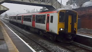 Transport for Wales 150241 departing a Snowy Caerphilly 191124 with a Bargoed service [upl. by Ratep628]