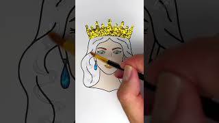 DIY glitter stone cold Queen wear golden Crown easy art for kids kids queen crown glitter [upl. by Papp]