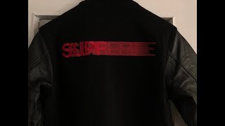 Supreme FW18 Motion Logo Varsity Jacket Review Sizing Information [upl. by Fatma]