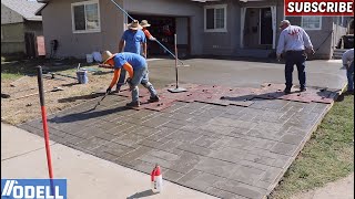 Complete Process from Removal to Stamped Ashlar Concrete Driveway [upl. by Yessydo]