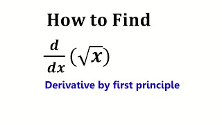 Derivative of root x by first principle class 11 [upl. by Inalial315]