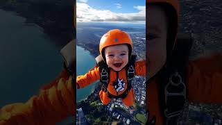 Adorable Babies Go Skydiving Epic Parachute Adventure You Cant Miss [upl. by Nnylirak349]