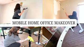 MOBILE HOME OFFICE MAKEOVER PART 1  MOBILE HOME UPDATES  HOMEMAKING QUEEN [upl. by Amrac]