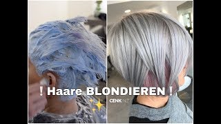 Haare RICHTIG BLONDIEREN ohne GELBE Flecken  Silver  Rose Tönung [upl. by Sisak]