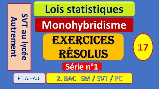 Exercices résolus sur les lois statistiques  Monohybridisme  série n°1 [upl. by Idnil]