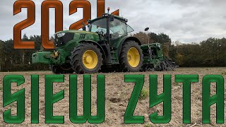 BEZORKOWY SIEW ŻYTA 2024 ✓  JOHN DEERE 6140R amp NOWY NABYTEK EUROMASZ SNT30 ㋡  GR JANIAK✮ [upl. by Ahseniuq]