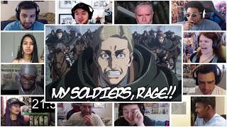 SURVEY CORPS FINAL CHARGE Attack On TItan Season 3 Episode 16  Reaction Mashup [upl. by Kirtap]