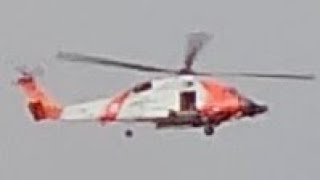 US Coast Guard Sikorsky MH60T Jayhawk 6026 Search Mission on Columbia River PDX View [upl. by Terzas]