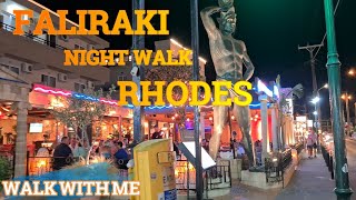 FALIRAKI  Night Walk  RHODES faliraki rhodes rhodos rhodesgreece [upl. by Arnaldo248]