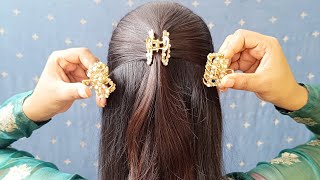 Attractive 🎀✨ Clutcher Hairstyles For Women Long Hair  Very Easy Bun Hair Style Girl For Party [upl. by Ennyl640]