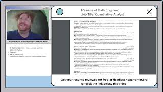 Recruiter Reviews a Quantitative Analyst Resume Math Engineer [upl. by Schilit]