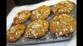 HOW TO MAKE EASY amp HEALTHY VEGAN BANANA OATMEAL BREAKFAST OIL FREE MUFFINGS RECIPE 2017 [upl. by Nyleek]