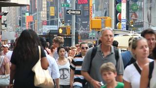 People walking in Newyork City with audio  4K Footage [upl. by Enrobso746]