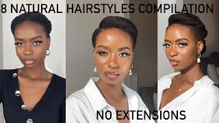 8 SIMPLE amp EASY NATURAL HAIRSTYLES ON NATURAL HAIR 2021 NO EXTENSION [upl. by Ateerys86]