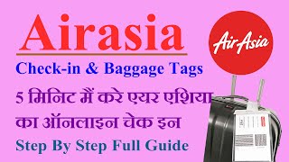 Air Asia Web Check In I New Rules I Baggage Tags Luggage tags  Step by Step Full Guide [upl. by Kassab335]