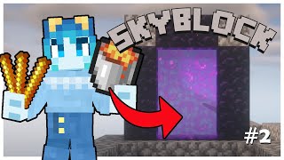 HOW to get to the NETHER in MINECRAFT SKYBLOCK 119  Skyblock 2 2 [upl. by Llebpmac]