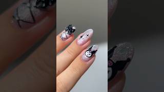 🎀🫧🖤 cute and sassy nails nailart nailpolish nailhacks [upl. by Jamieson]