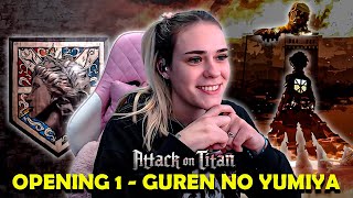 SHINGEKI NO KYOJIN OPENING 1 REACCION  GUREN NO YUMIYA [upl. by Genesa]