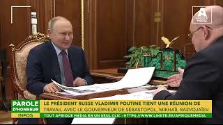 LE PRÉSIDENT RUSSE VLADIMIR POUTINE TIENT UNE RÉUNION DE TRAVAIL AVEC LE GOUVERNEUR DE SÉBASTOPOL [upl. by Berstine]