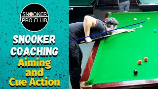 Snooker coaching – Aiming and Cue Action [upl. by Timothee756]